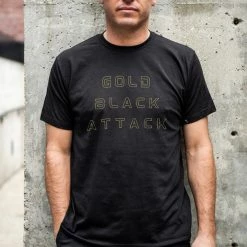 Warstic Sports, Inc APPAREL GOLD BLACK ATTACK TEE (BLACK)