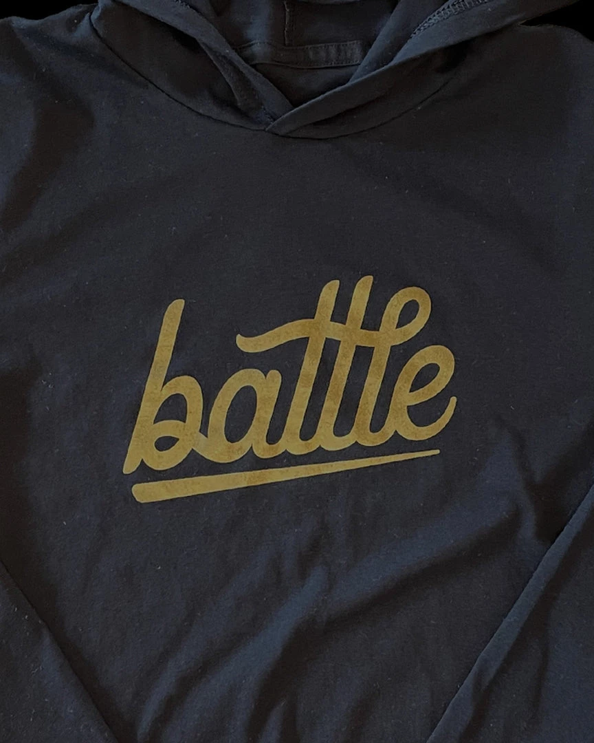 Warstic Sports, Inc BATTLE LONG SLEEVE HOODIE TEE (BLACK) APPAREL 3 Warstic Sports, Inc BATTLE LONG SLEEVE HOODIE TEE (BLACK) APPAREL