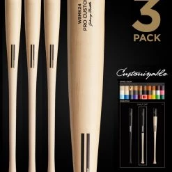 Warstic Sports, Inc WSMC24 (MIGUEL CABRERA MODEL) WOOD BAT 3 PACK CUSTOM PRO